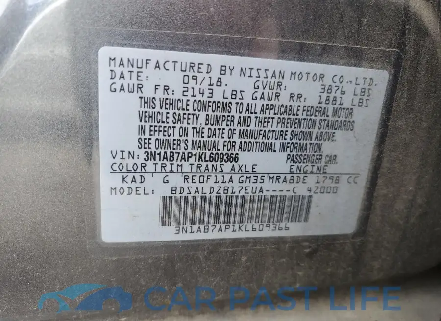 3N1AB7AP1KL609366# 12
