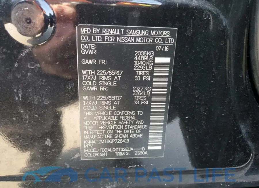 KNMAT2MT8GP726413# 14