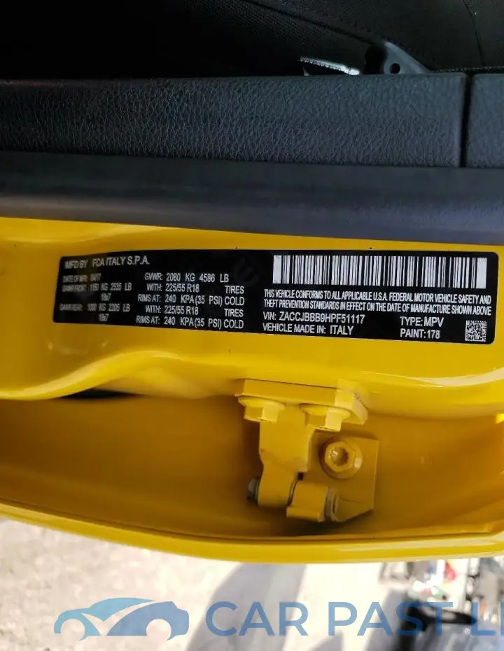 ZACCJBBB9HPF51117# 14