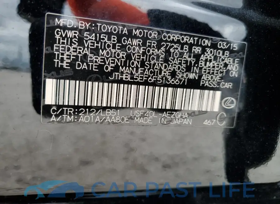 JTHBL5EF6F5136671# 12