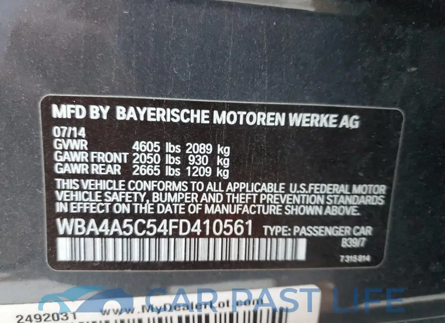 WBA4A5C54FD410561# 12