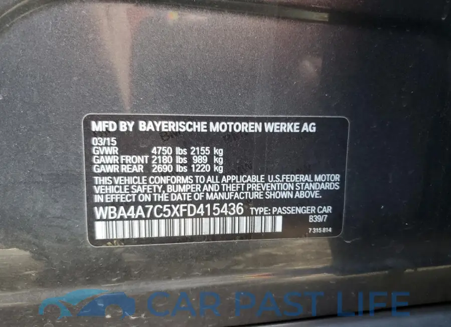 WBA4A7C5XFD415436# 12