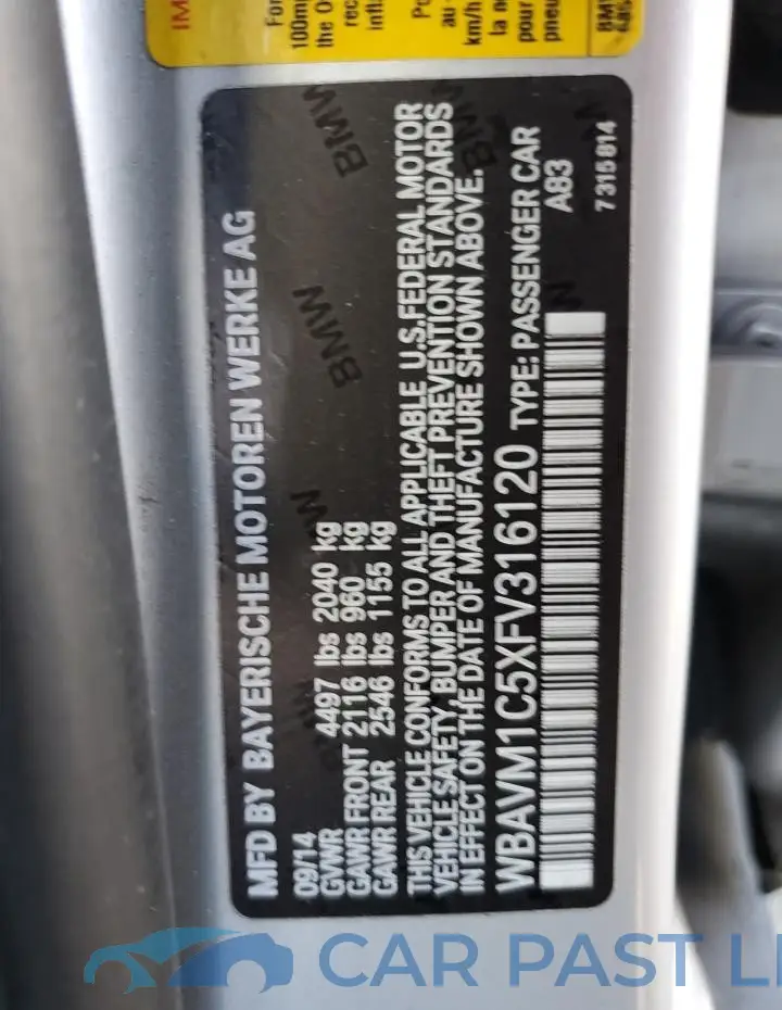 WBAVM1C5XFV316120# 13