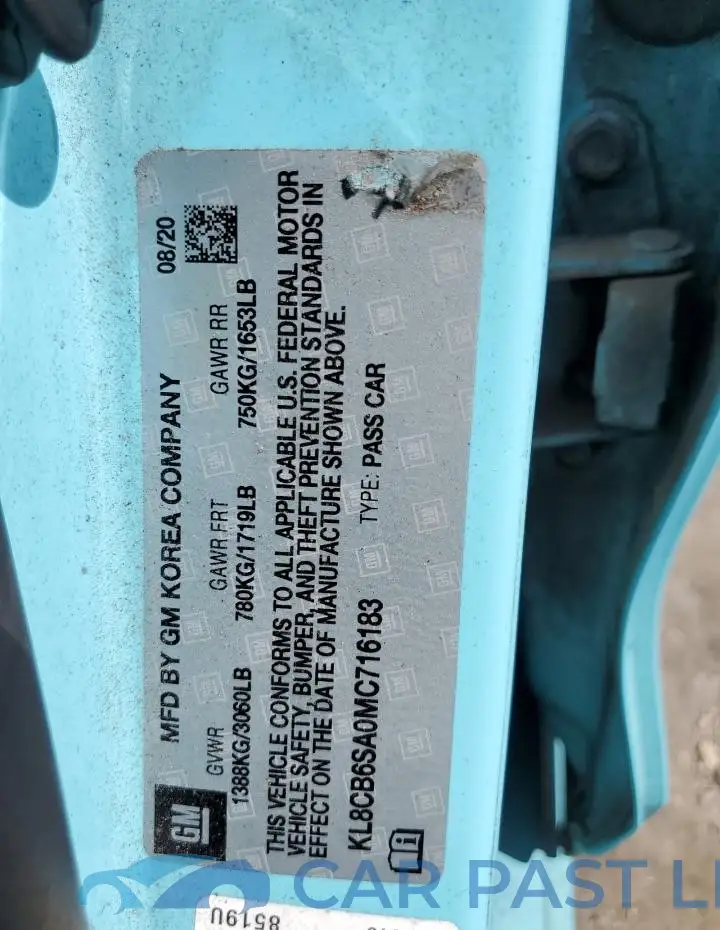 KL8CB6SA0MC716183# 12