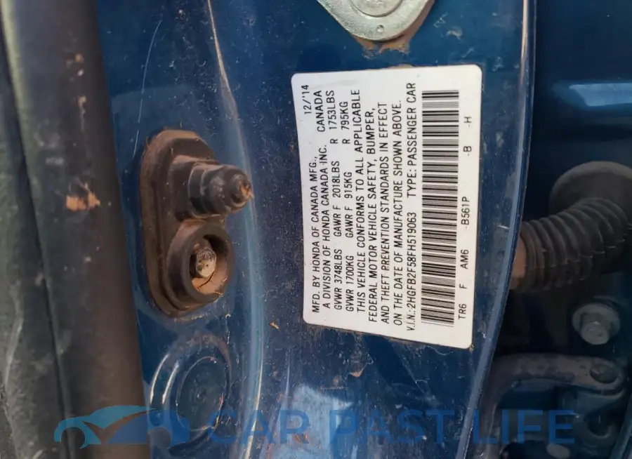 2HGFB2F58FH519063# 13