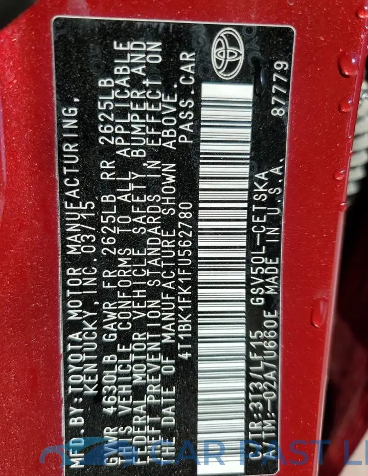 4T1BK1FK1FU562780# 13