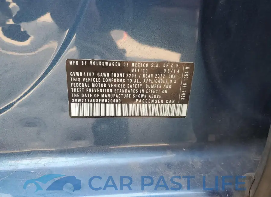 3VW217AU8FM020600# 12