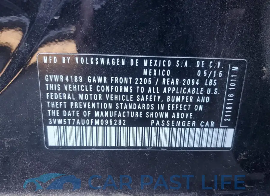 3VW5T7AU0FM095282# 13