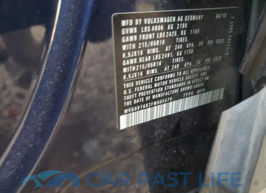 WVGAV7AX2FW605679# 14