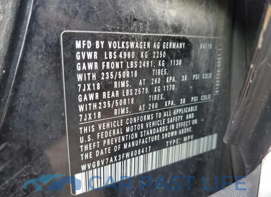 WVGBV7AX3FW608417# 13