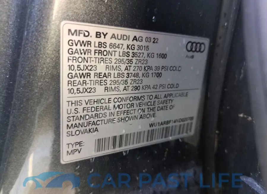 WU1ARBF14ND020700# 14
