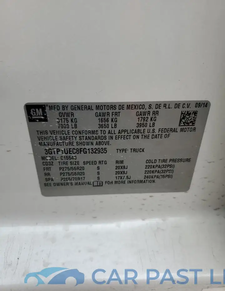 3GTP1UEC8FG132935# 12