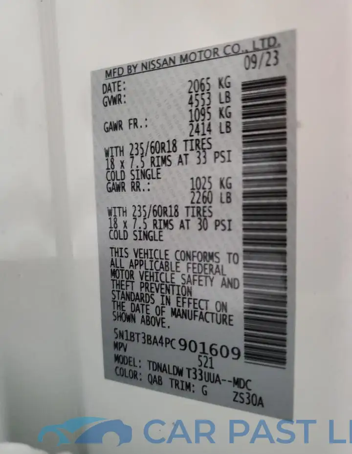 5N1BT3BA4PC901609# 14