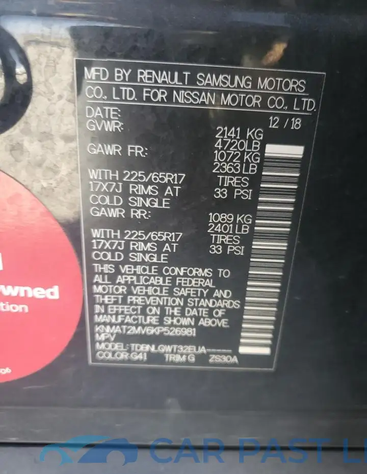 KNMAT2MV6KP526981# 12