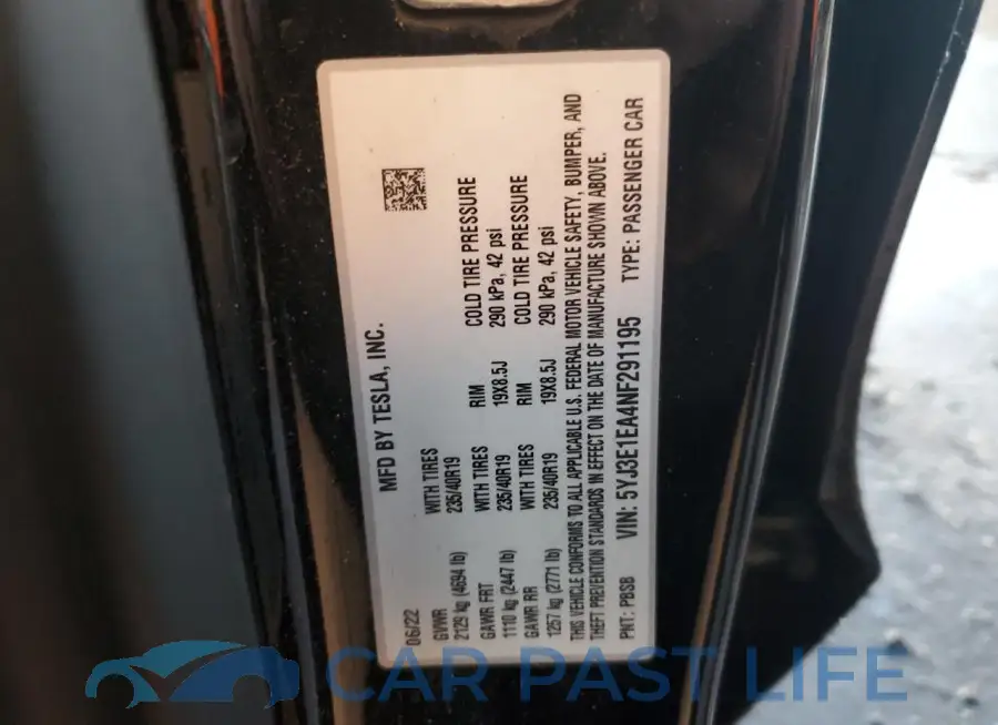 5YJ3E1EA4NF291195# 12