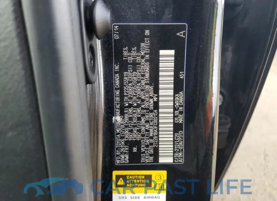 2T2ZB1BA3FC002154# 13