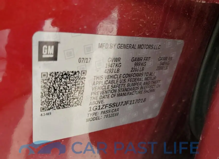 1G1ZF5SU7JF117018# 12