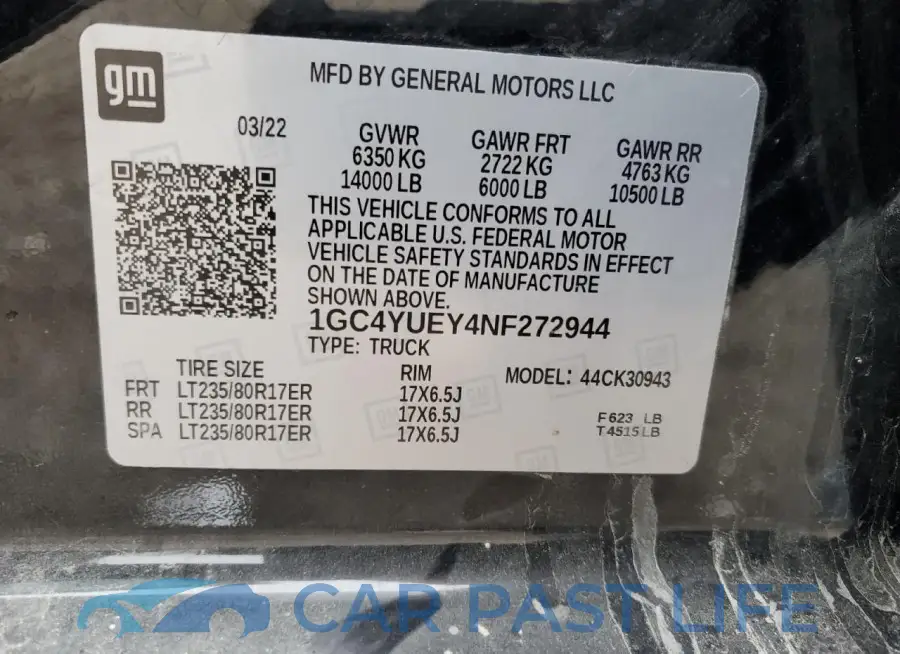 1GC4YUEY4NF272944# 13