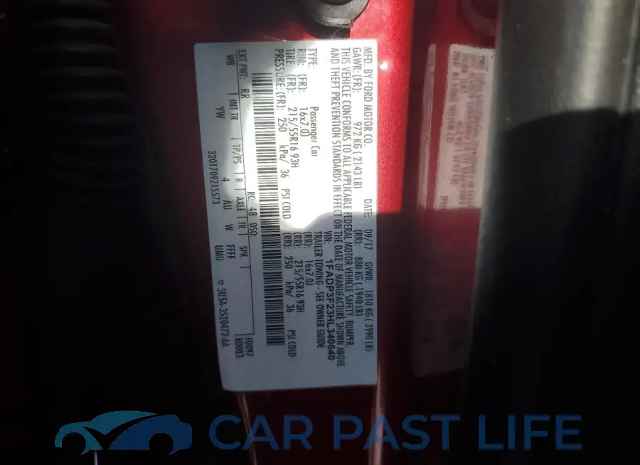 1FADP3F23HL340640# 13