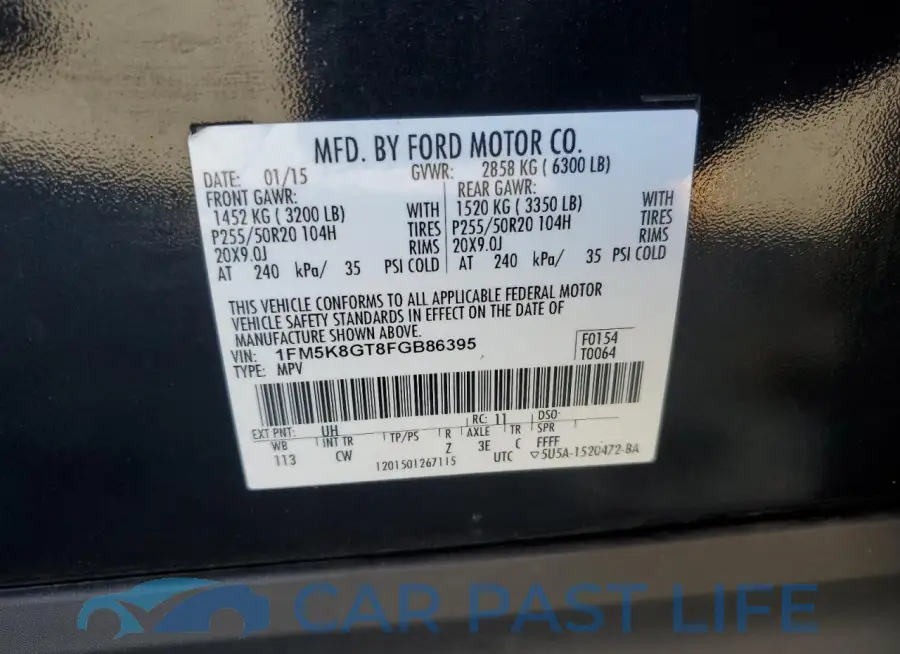 1FM5K8GT8FGB86395# 13
