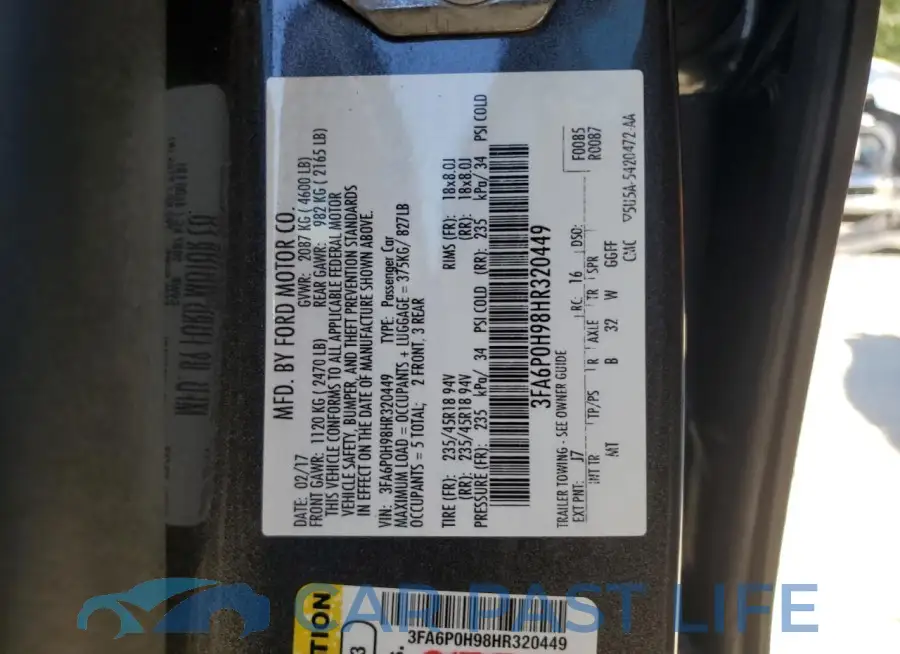 3FA6P0H98HR320449# 12