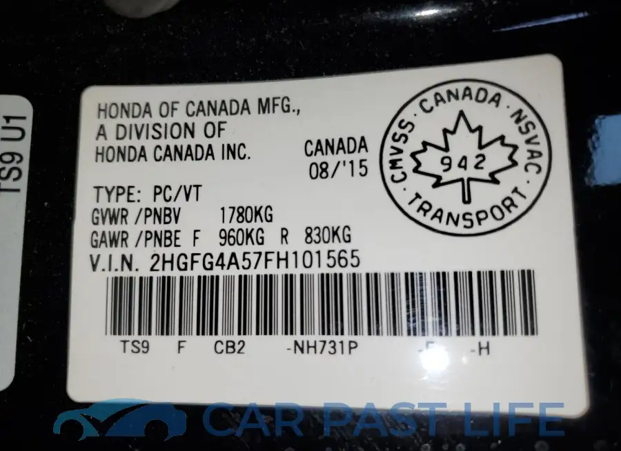 2HGFG4A57FH101565# 13