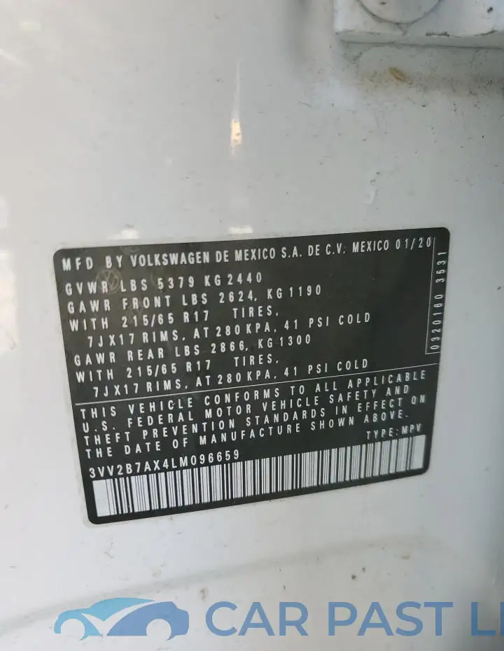 3VV2B7AX4LM096659# 13