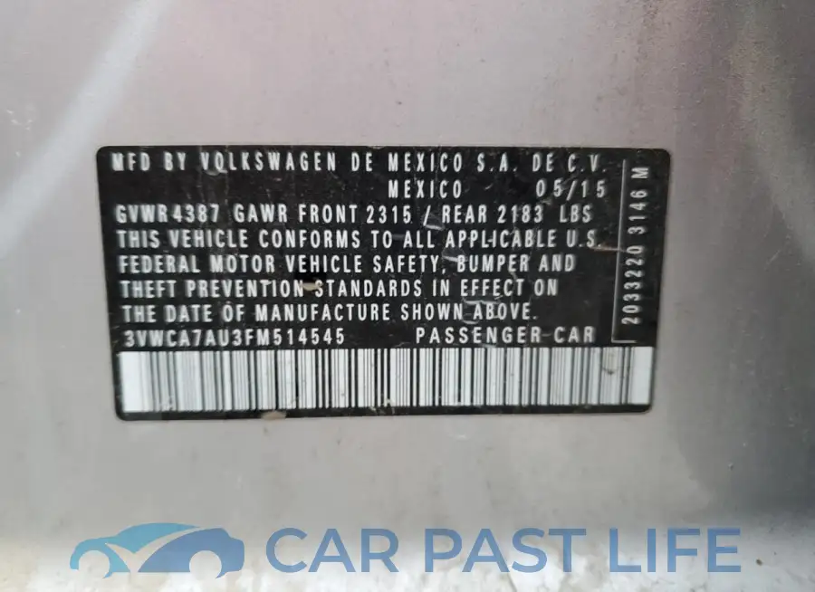 3VWCA7AU3FM514545# 13