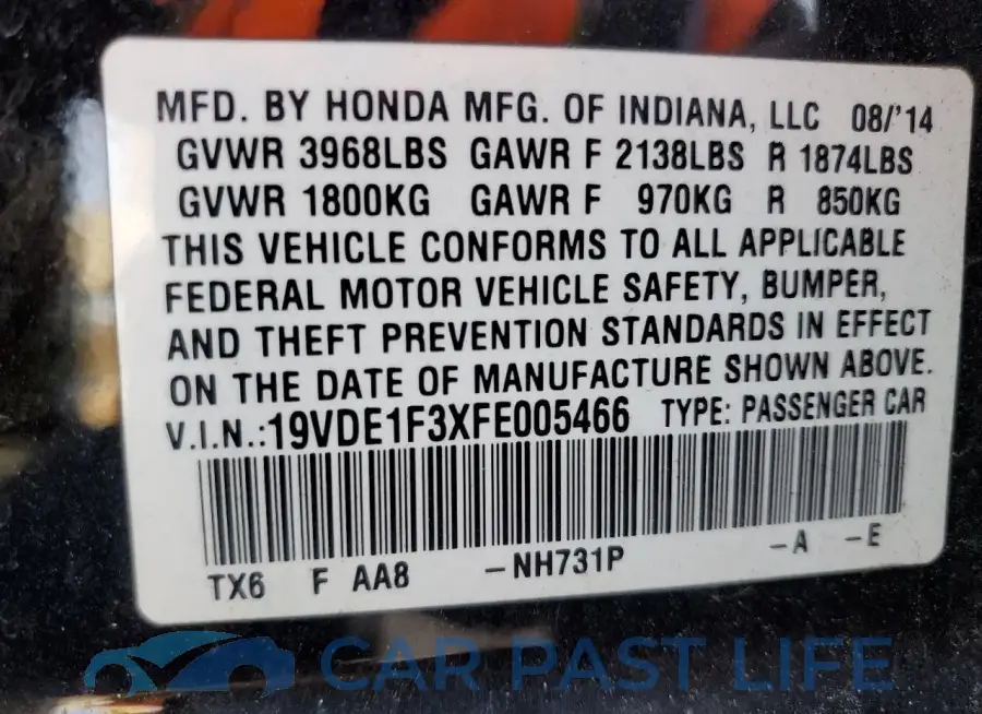 19VDE1F3XFE005466# 12