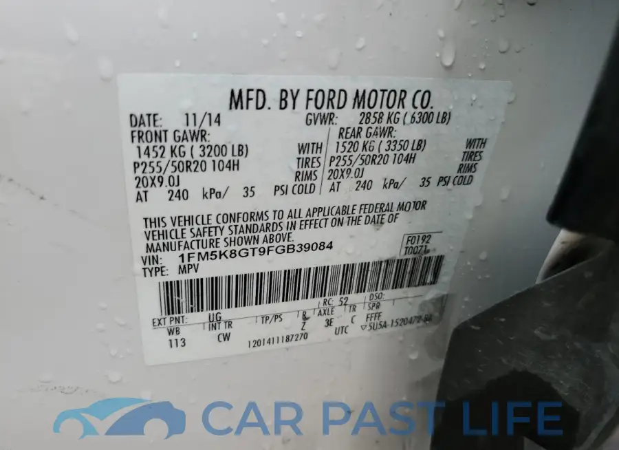 1FM5K8GT9FGB39084# 14