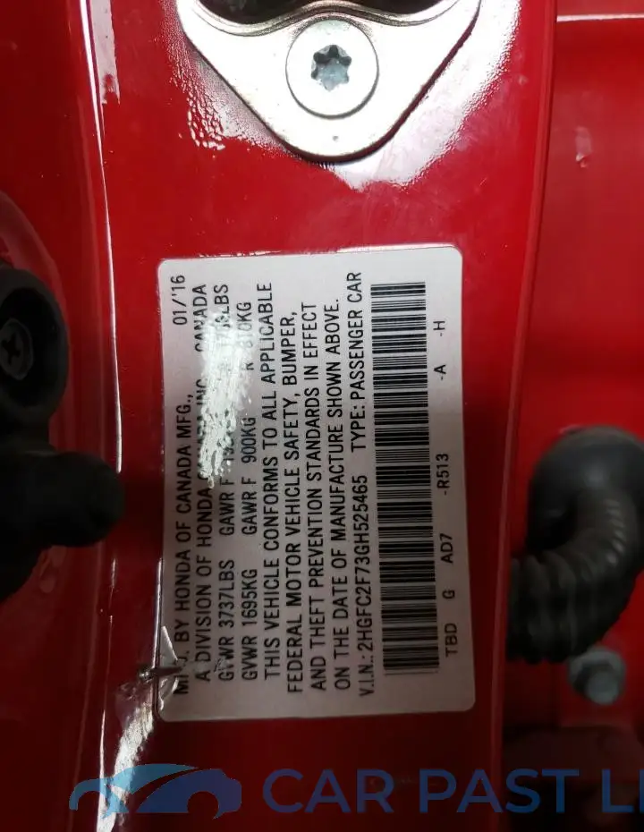 2HGFC2F73GH525465# 13