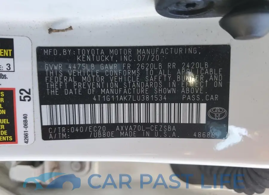 4T1G11AK7LU381534# 12