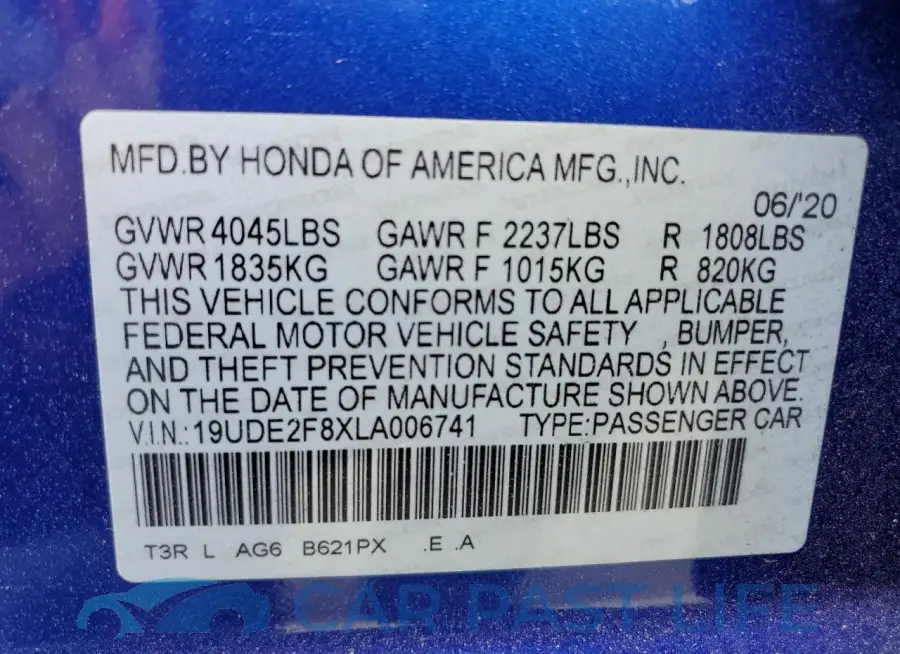19UDE2F8XLA006741# 12