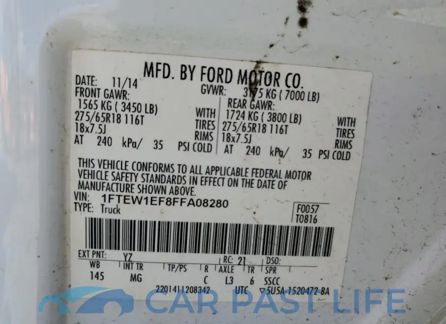 1FTEW1EF8FFA08280# 12