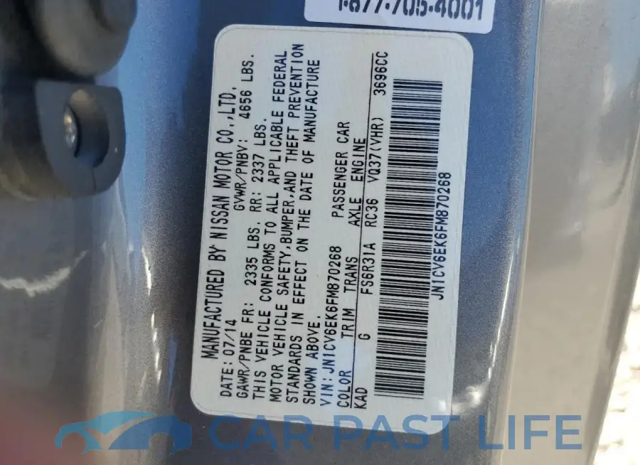 JN1CV6EK6FM870268# 12
