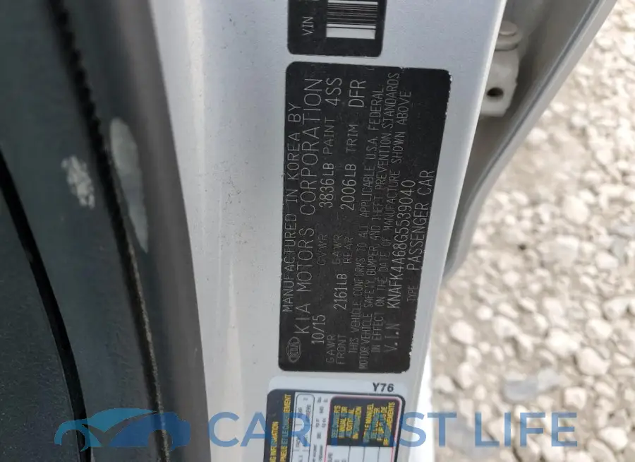 KNAFK4A68G5539040# 12