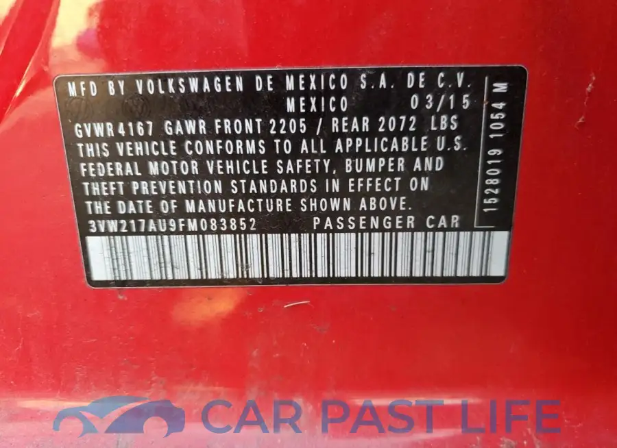 3VW217AU9FM083852# 12