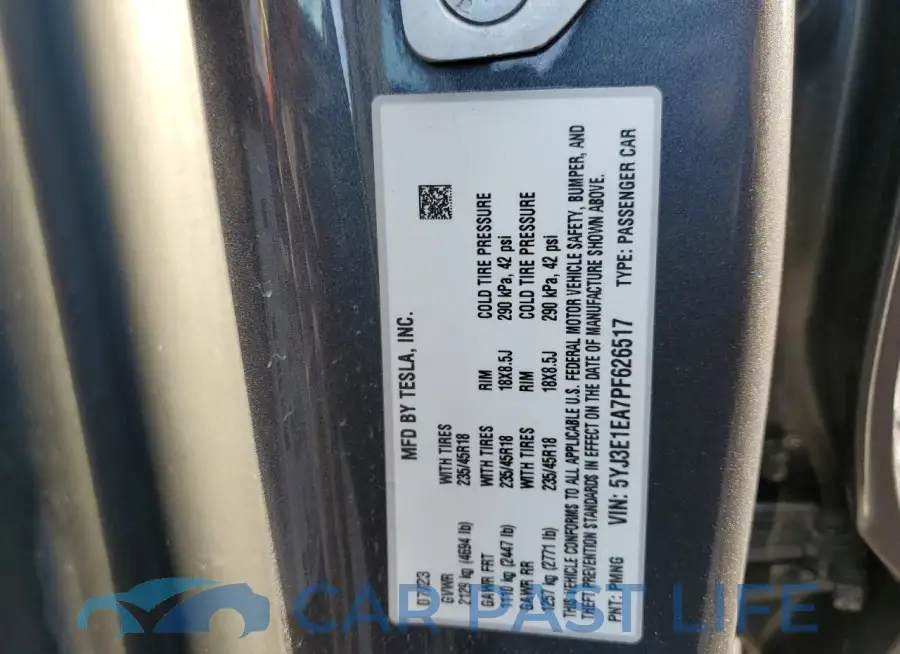 5YJ3E1EA7PF626517# 13