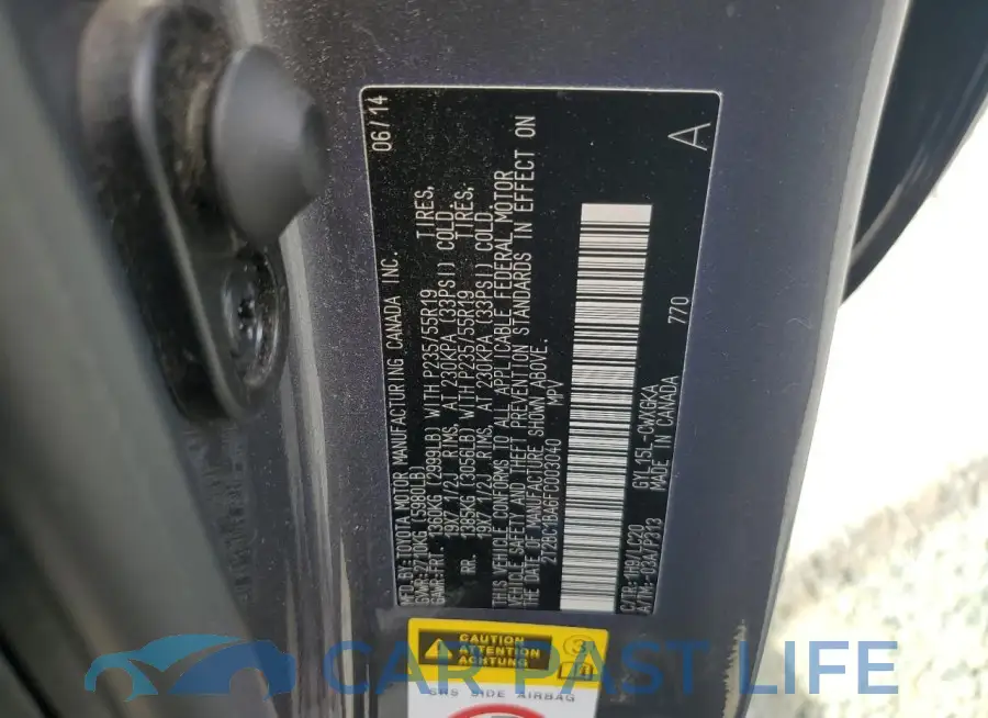2T2BC1BA6FC003040# 13