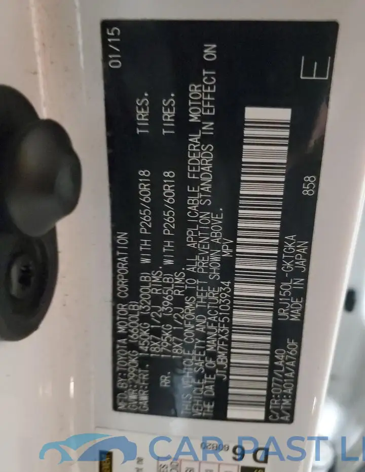 JTJBM7FX3F5103934# 13