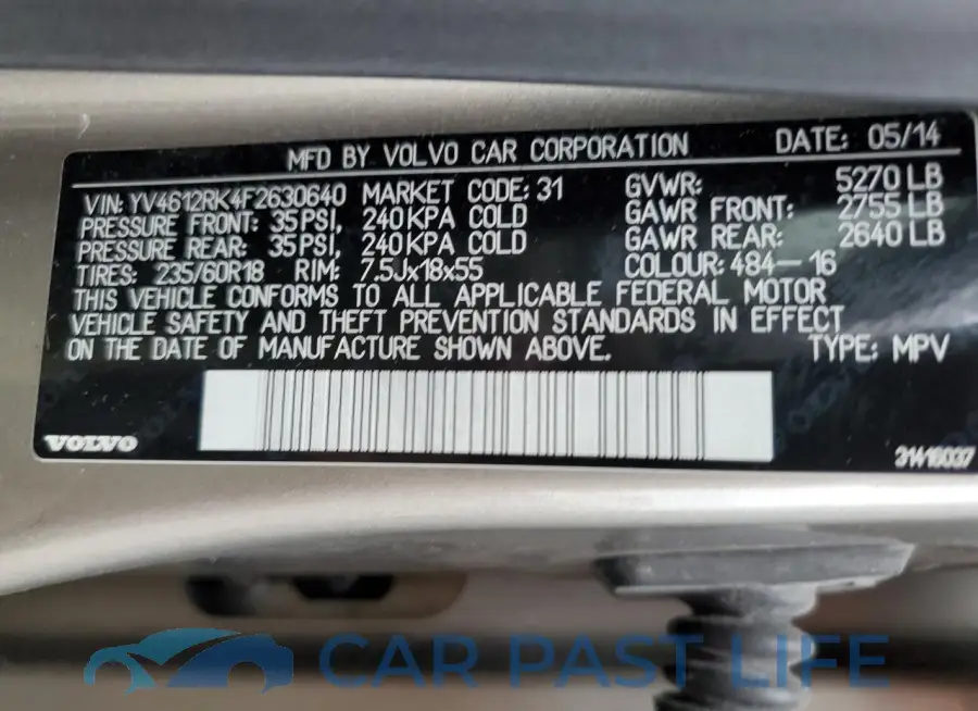 YV4612RK4F2630640# 12