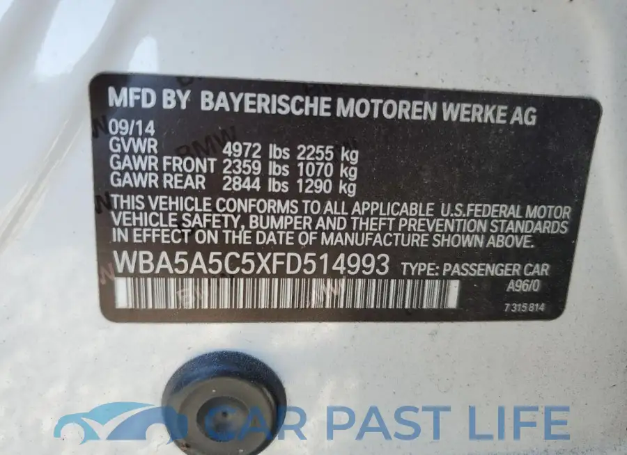 WBA5A5C5XFD514993# 13