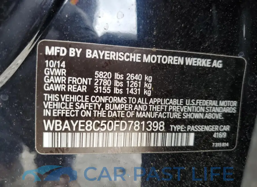 WBAYE8C50FD781398# 13