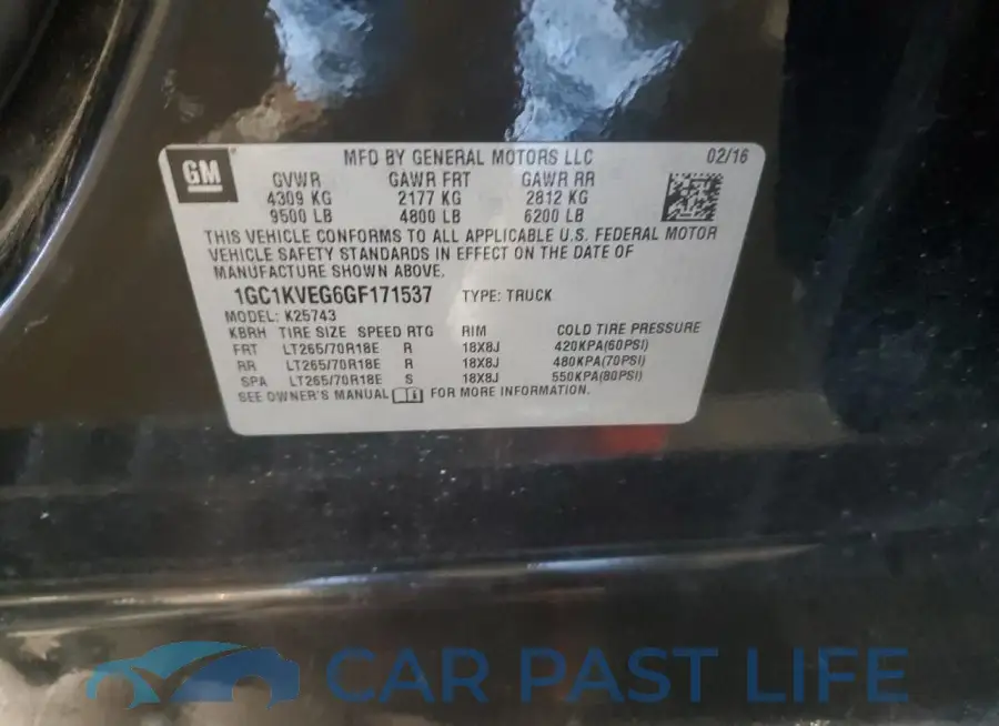 1GC1KVEG6GF171537# 12