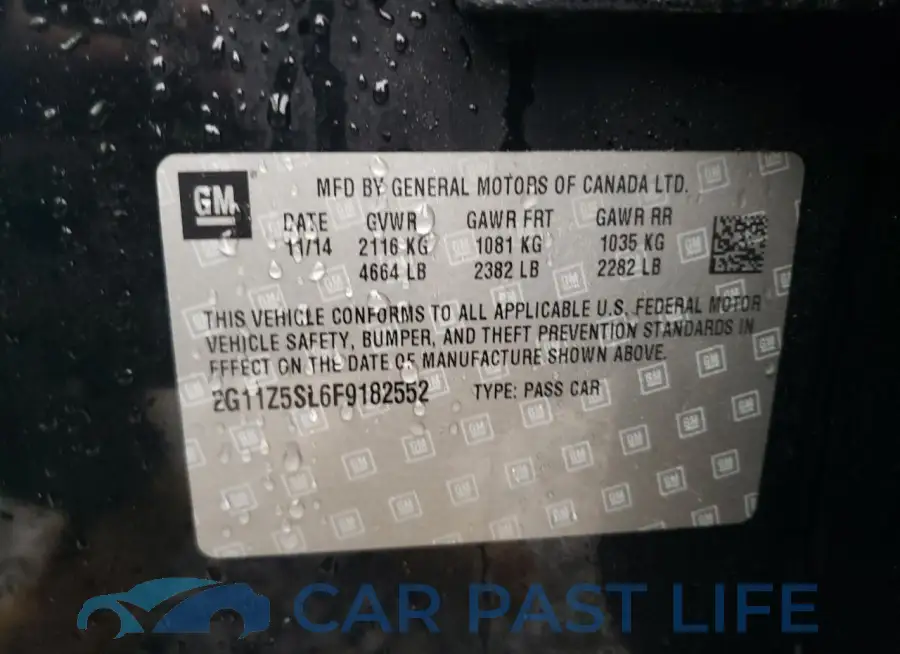 2G11Z5SL6F9182552# 12