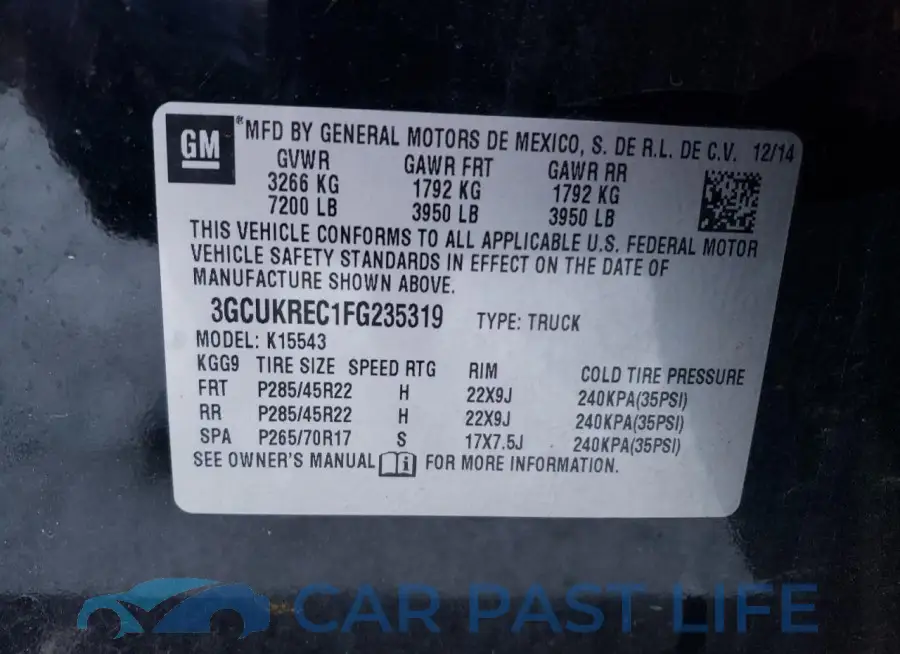 3GCUKREC1FG235319# 12