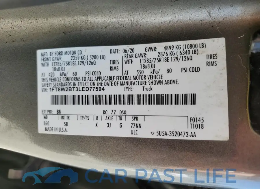 1FT8W2BT3LED77594# 12