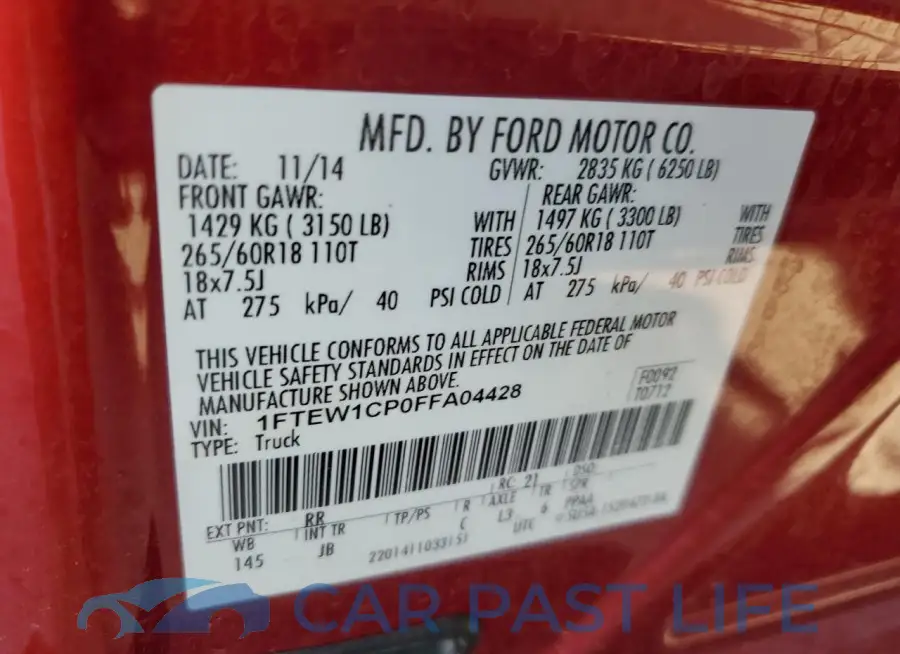 1FTEW1CP0FFA04428# 12