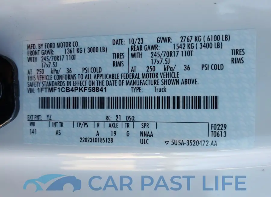1FTMF1CB4PKF58841# 13