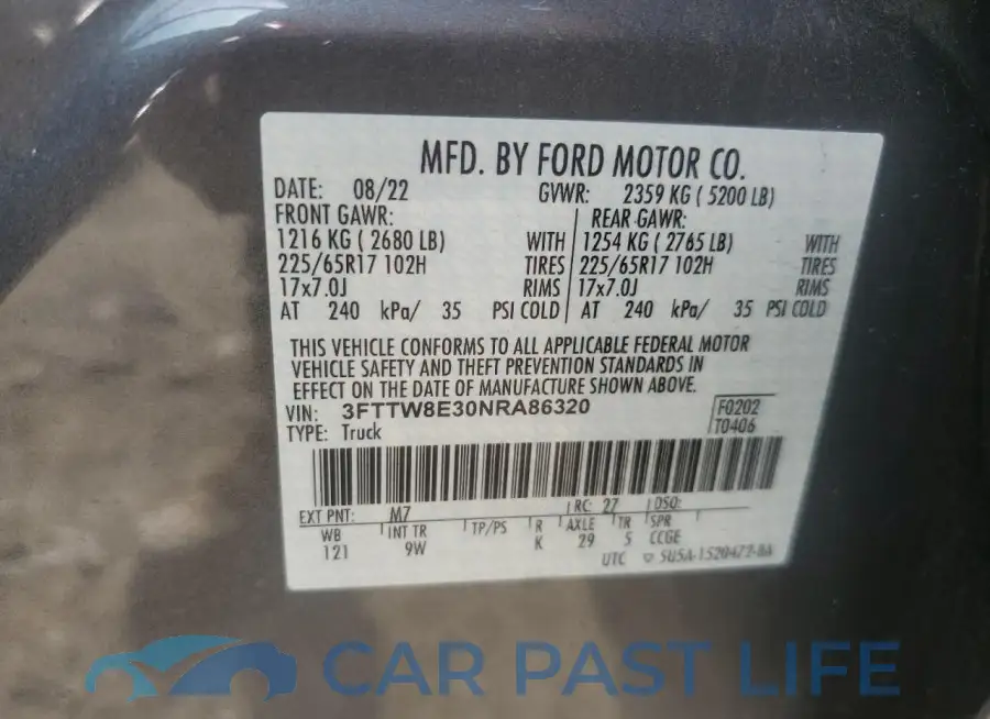 3FTTW8E30NRA86320# 12